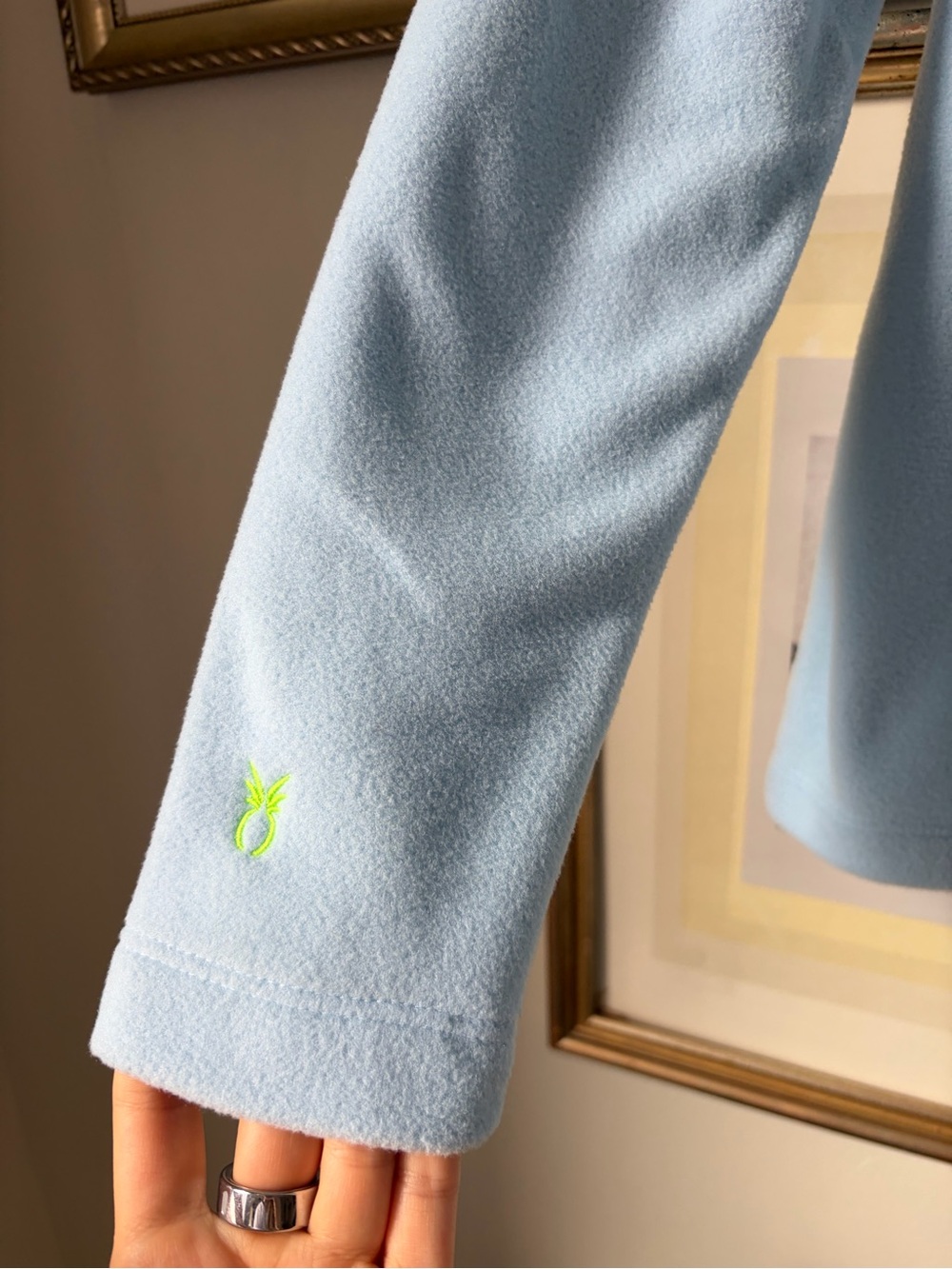 NEW NWT Dudley Stephens Greenpoint Turtleneck in Terry Fleece Ice Blue Small - Picture 9 of 11
